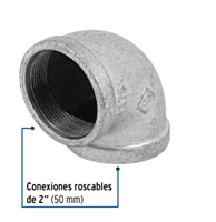 Codo 90°, acero galvanizado, 2' - CG-506 / 48751 Codo 90°, acero galvanizado, 2' - CG-506 / 48751