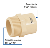 Conector macho CPVC 1-1/2' - CPVC-615 / 48954 Conector macho CPVC 1-1/2' - CPVC-615 / 48954