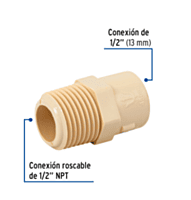 Conector macho de CPVC 1/2' - CPVC-611 / 45098 Conector macho de CPVC 1/2' - CPVC-611 / 45098