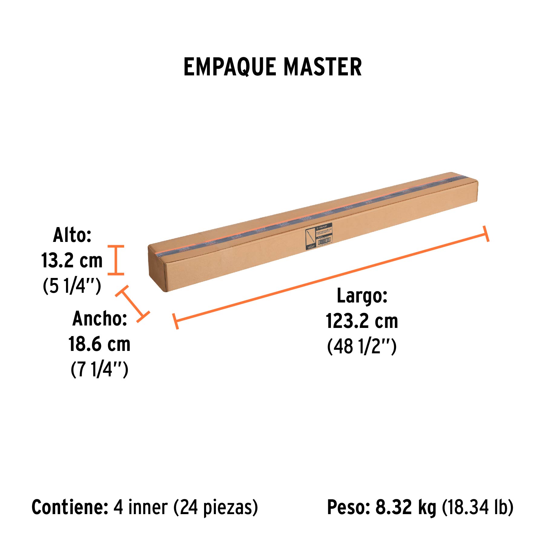 Extensión de acero para rodillo, 1.2 m - EXTM-12 / 10547 Extensión de acero para rodillo, 1.2 m - EXTM-12 / 10547