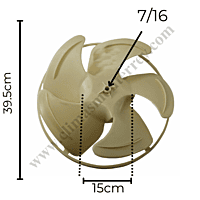 Aspa Condensador Para Ventana Mirage Largo 39.5Cm Ancho Aro 15cm Flecha 7/16 Rotacion CW - 10208495 Aspa Condensador Para Ventana Mirage Largo 39.5Cm Ancho Aro 15cm Flecha 7/16 Rotacion CW - 10208495