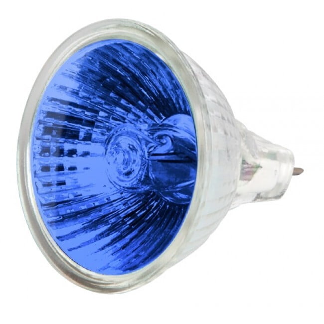 Lámpara de halógeno MR16, 50 W, azul, Volteck - JR-50Z / 47249 Lámpara de halógeno MR16, 50 W, azul, Volteck - JR-50Z / 47249
