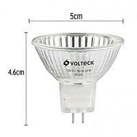 Lámpara de halógeno MR16, 50 W, transparente, Volteck - JR-50C / 47254 Lámpara de halógeno MR16, 50 W, transparente, Volteck - JR-50C / 47254