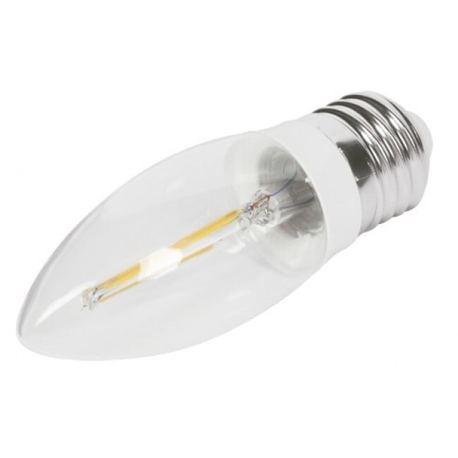 Lámpara tipo vela, filamento de LED, 3 W, E26, luz cálida - LED-V3FC / 46212 Lámpara tipo vela, filamento de LED, 3 W, E26, luz cálida - LED-V3FC / 46212