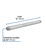 Niple, acero galvanizado, 3/4 x 12', cedula 40 - CG-426 / 48825 Niple, acero galvanizado, 3/4 x 12', cedula 40 - CG-426 / 48825