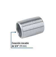 Niple, acero galvanizado, cuerda corrida, 3/4' cédula 40 - CG-472 / 47537 Niple, acero galvanizado, cuerda corrida, 3/4' cédula 40 - CG-472 / 47537