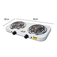 Parrilla eléctrica 2 quemadores, rectangular, Volteck Basic - PAEL-2CP / 23032 Parrilla eléctrica 2 quemadores, rectangular, Volteck Basic - PAEL-2CP / 23032