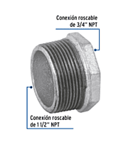 Reducción bushing, acero galvanizado, 1-1/2 x 3/4' - CG-238 / 48778 Reducción bushing, acero galvanizado, 1-1/2 x 3/4' - CG-238 / 48778