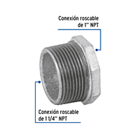 Reducción bushing, acero galvanizado, 1-1/4 x 1' - CG-236 / 48776 Reducción bushing, acero galvanizado, 1-1/4 x 1' - CG-236 / 48776