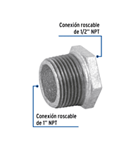 Reducción bushing, acero galvanizado, 1'x1/2' - CG-232 / 47504 Reducción bushing, acero galvanizado, 1'x1/2' - CG-232 / 47504