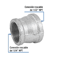 Reducción campana, acero galvanizado, 1-1/2 x 1-1/4' - CG-300 / 48767 Reducción campana, acero galvanizado, 1-1/2 x 1-1/4' - CG-300 / 48767