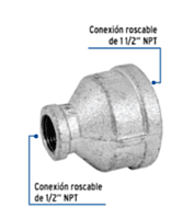 Reducción campana, acero galvanizado, 1-1/2x1/2' - CG-297 / 48764 Reducción campana, acero galvanizado, 1-1/2x1/2' - CG-297 / 48764