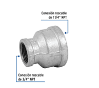 Reducción campana, acero galvanizado, 1-1/4x3/4' - CG-295 / 48762 Reducción campana, acero galvanizado, 1-1/4x3/4' - CG-295 / 48762