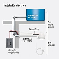 Regadera eléctrica, 4 temperaturas, azul - REGEL-4A / 45155 Regadera eléctrica, 4 temperaturas, azul - REGEL-4A / 45155