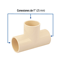 Tee sencilla de CPVC, 1' - CPVC-763 / 45071 Tee sencilla de CPVC, 1' - CPVC-763 / 45071