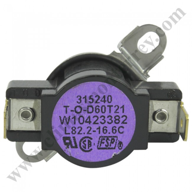 Termostato Para Secadora, Gas Hi Limit Stat - W10423382 Termostato Para Secadora, Gas Hi Limit Stat - W10423382