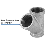 Yee sencilla, acero galvanizado, 1-1/2' - CG-805 / 48759 Yee sencilla, acero galvanizado, 1-1/2' - CG-805 / 48759