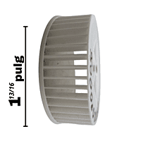 Turbina Izquierda para Campana, Modelo MCV60US/MCV90US Largo 1 13/16 Ancho 5 3/4 Flecha 3/16 - 09020700056