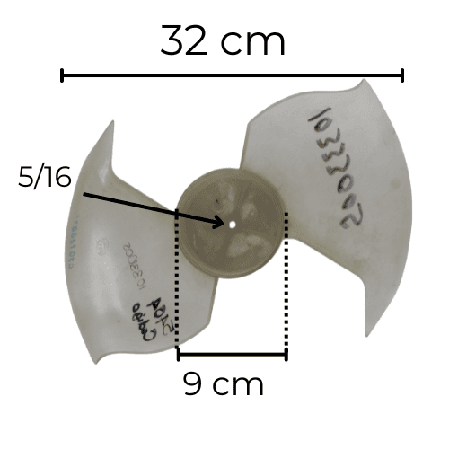 Aspa Para Minisplit, Evaporador Diámetro Exterior 32.5 Cms, Diámetro Exterior 9 Cms -5404  -10333005