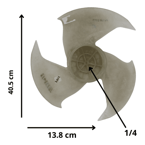 Aspa para Minisplit Condensador 1 Ton, Diametro Exterior 40.5cm, Centro 14cm, Flecha 5/16, 3Hojas - 10333413