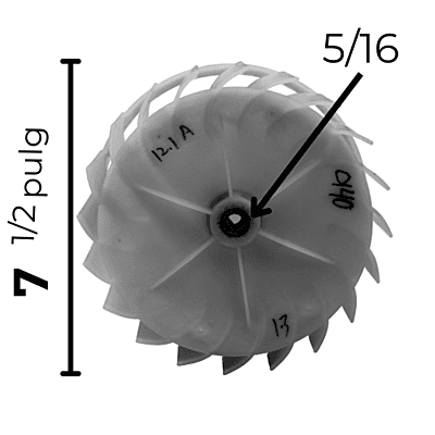 Turbina Secadora Automatica 22KG SMG022 Largo 3 3/16 Ancho 7 1/2 Flecha 5/16 - 12138200000140