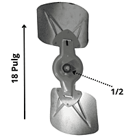 Aspa Acero Galv, Central York, 2 Hojas, Flecha 1/2, Diametro 18 Pulg, Grados 30, Rotacion CW - 2631362000