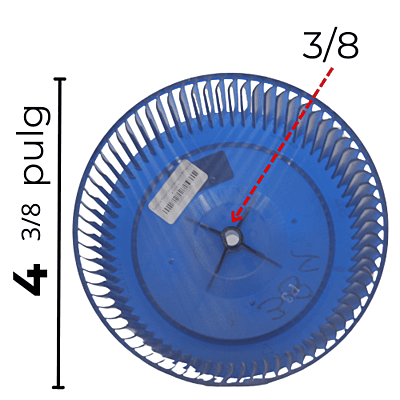 Turbina Para Clima Ventana Mirage Largo 9 Ancho 4 3/8 Flecha 3/8 - 12100103000384