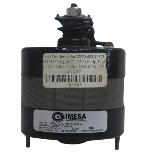 Motor Condensador,MOD:483-4F-C/17(8213615032), 4 POLOS,1/40 Hp, Fase 1, 127V, 60Hz, 0.88A, 1550 RPM - 483-4F-C/17