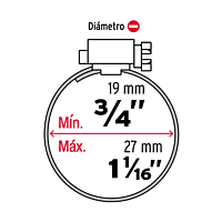 Bolsa con 10 abrazaderas reforzadas # 10, 3/4 - 1-1/16' - AB-10 / 44235