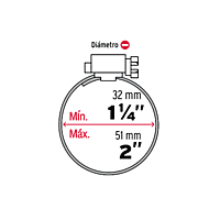 Bolsa con 10 abrazaderas reforzadas # 24, 1-1/4 - 2' - AB-24 / 44239