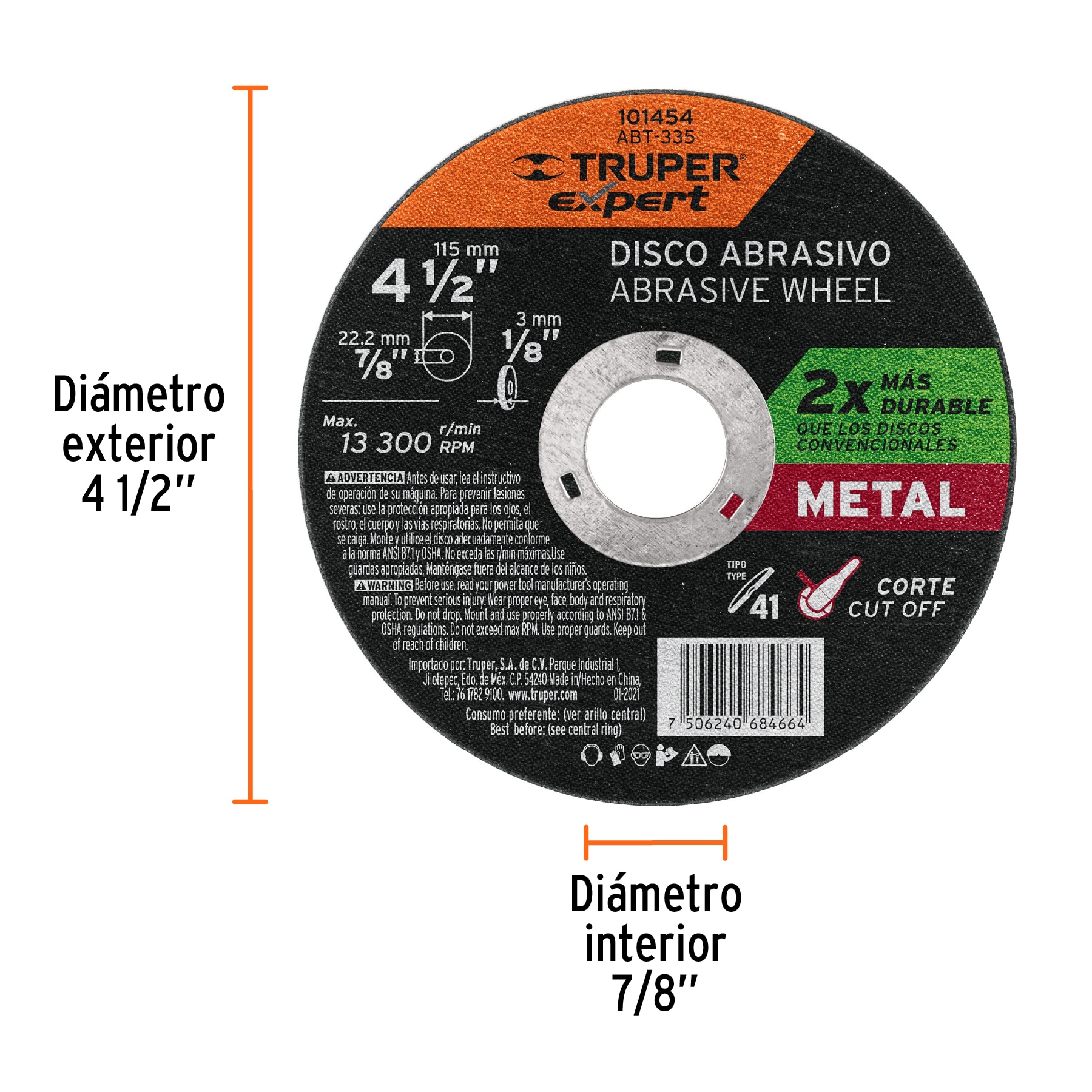 disco-para-corte-de-metal-4-1-2-tipo-41-truper-expert-101454