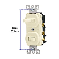 Interruptor dúplex de palanca, Standard, marfil - APDO-S / 46002