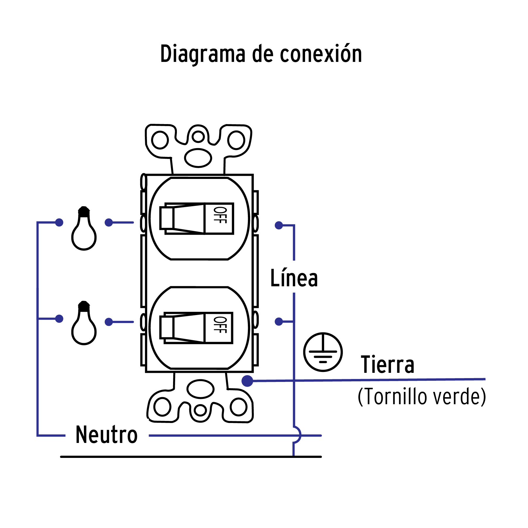 Interruptor dúplex de palanca, Standard, marfil - APDO-S / 46002