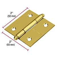 Bisagra cuadrada 2', acero latonado, redonda - BC-201R / 43230