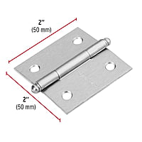 Bisagra cuadrada 2', acero cromo mate, redonda - BC-203R / 43254