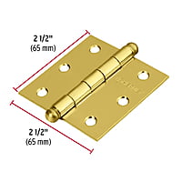 Bisagra cuadrada 2-1/2',acero latonado, redonda - BC-251R / 43231