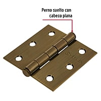 Bisagra cuadrada 2-1/2', acero latonado antiguo, plana - BC-252P / 43250