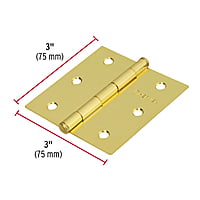 Bisagra cuadrada 3', acero latonado, plana, Hermex Basic - BC-301PP / 28800