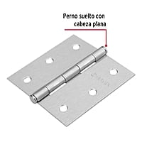 Bisagra cuadrada 3', acero cromo mate, plana, Hermex Basic - BC-303PP / 23687