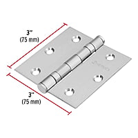 Bisagra cuadrada 3', acero inoxidable, plana - BC-304P / 43227