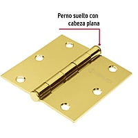 Bisagra cuadrada 3-1/2', acero latonado, plana - BC-351P / 43238