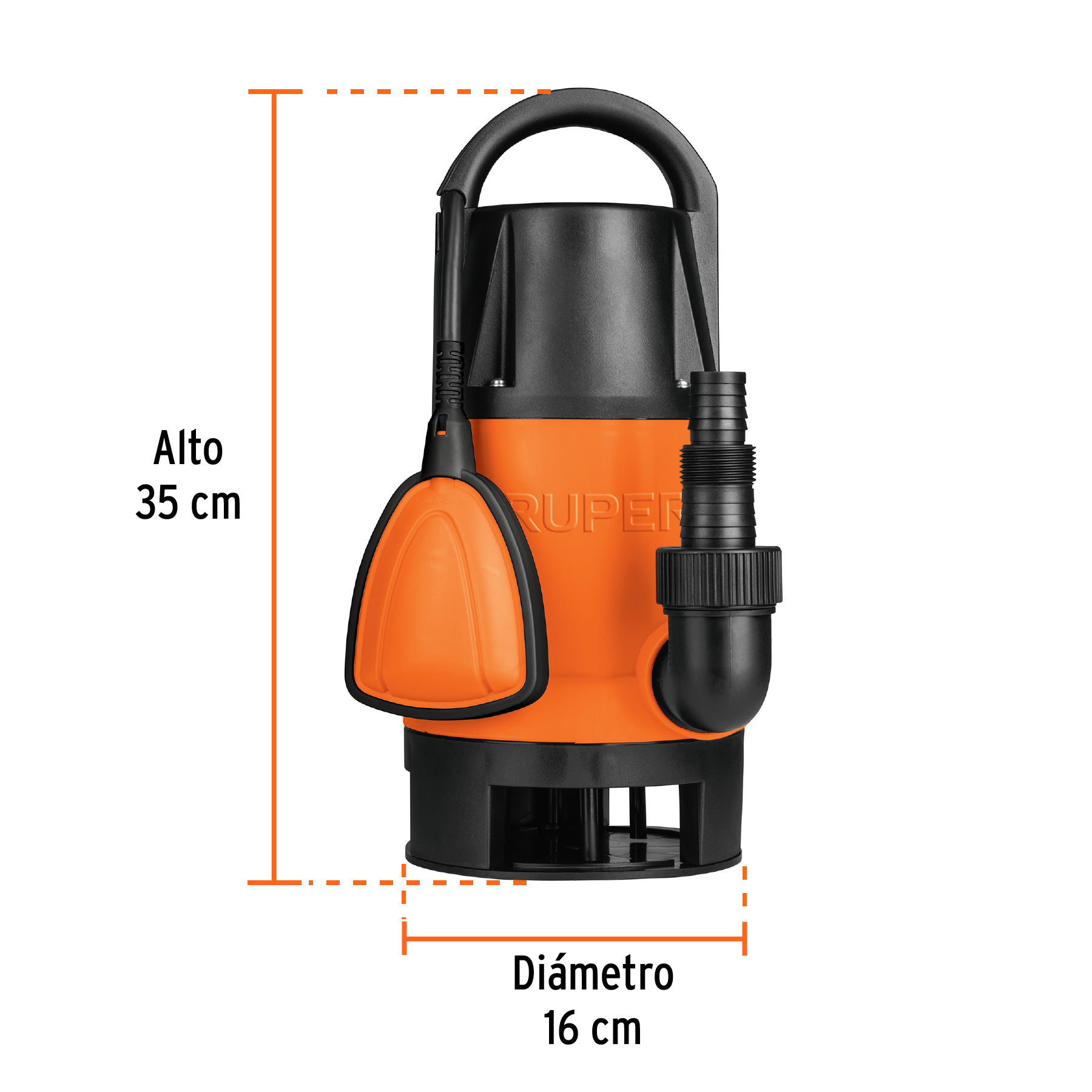 Bomba sumergible plástica para agua sucia 1 HP - BOS-1SP / 12603