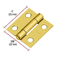 Bisagra rectangular 1', acero latonado - BR-101 / 43192