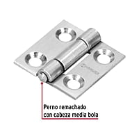 Bisagra rectangular 1', acero inoxidable - BR-104 / 43199