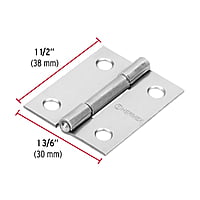 Bisagra rectangular 1-1/2', acero pulido - BR-150 / 43186