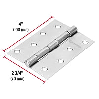 Bisagra rectangular 4', acero pulido - BR-400 / 43191