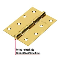 Bisagra rectangular 4', acero latonado - BR-401 / 43198