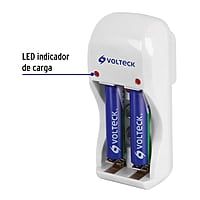 Cargador de pilas, AA, AAA y 9V, incluye 2 pilas AAA - CA-RE-7 / 46043