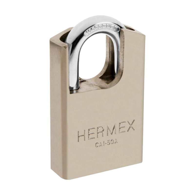 Candado de acero, máxima seguridad, 50mm, llave anti-ganzúa - CAI-50A / 43334