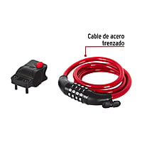 Candado de cable con combinación, 10 mm X 1.20 m - CB-10C / 43925